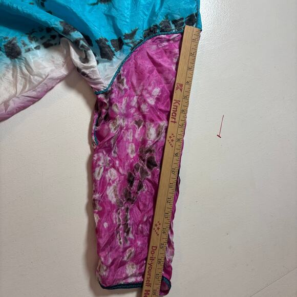 Soft Surroundings CURACAO 100% SILK Tunic Top size L BOHO Turquoise pink Resort - Picture 5 of 10